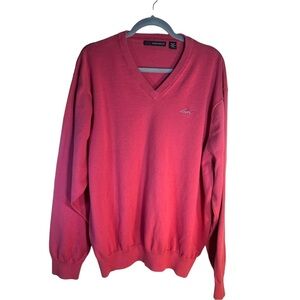 Alfani Men’s V Neck Sweater Burgundy Color